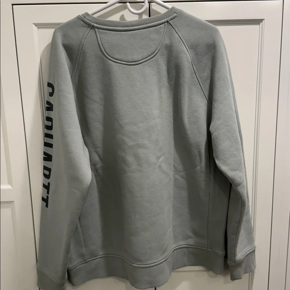 Carhartt Relaxed Fit Crewneck Midweight Logo Sweatshirt, Green, Women's XXL - Picture 6 of 6